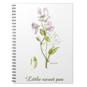 lila und grüne Süßpeere Blume Aquarell Notizblock (Vorderseite)