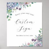 Lila und grüne Textzeichen Poster (Vorne)