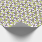 Lila und grüne Verriegelungsflächen Geschenkpapier (Ecke)