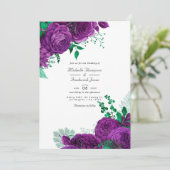 Lila und grüne Wasserhymne Einladung (Stehend Vorderseite)