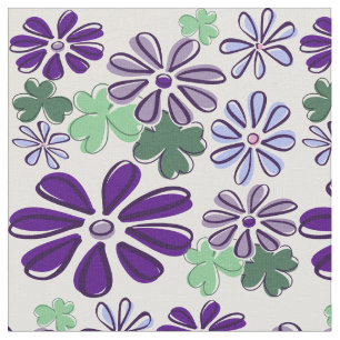 Lila und grüne Wildblume und Clou Stoff