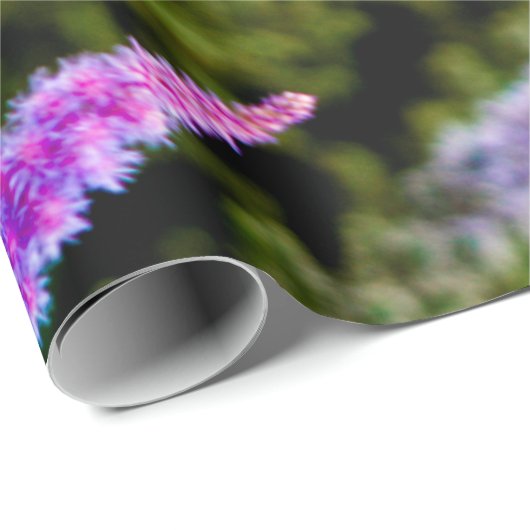 Lila und grüne Wildblumen Geschenkpapier (Rolleneckpunkt)