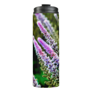 Lila und grüne Wildblumen Thermosbecher