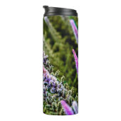 Lila und grüne Wildblumen Thermosbecher (Nach rechts gedreht)