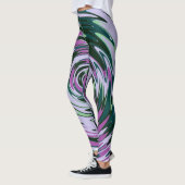 Lila und grüne Wirble Leggings für Frauen (Links)