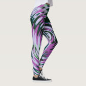 Lila und grüne Wirble Leggings für Frauen (Rechts)