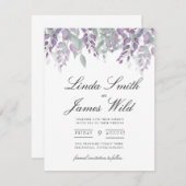 Lila und grüne Wisteria und Eukalyptus rettete die Begleitkarte (Vorne/Hinten)