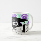 lila und grüner Damast-Abschluss Kaffeetasse (VorderseiteRechts)