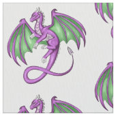Lila und grüner Drache Stoff (Nahaufnahme)