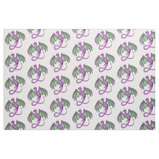Lila und grüner Drache Stoff (Fat Quarter (45,7 x 55,9 cm))