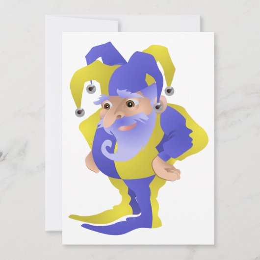 Lila und grüner Jester Einladung (Vorderseite)