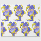 Lila und grüner Jester Geschenkpapier (Flach)