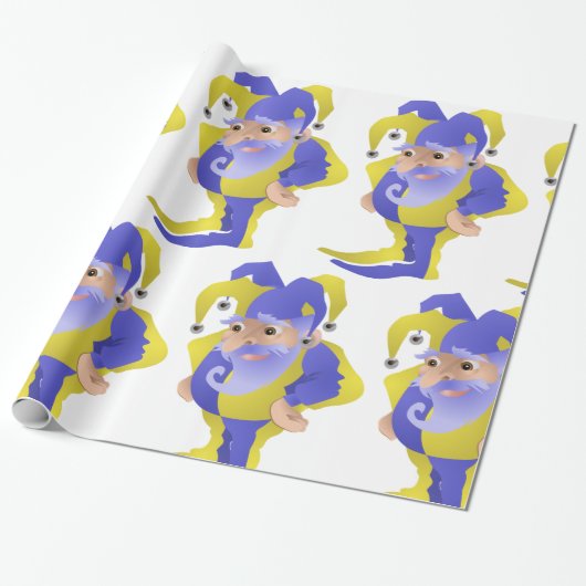 Lila und grüner Jester Geschenkpapier (Ungerollt)