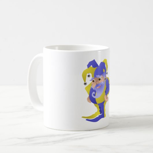 Lila und grüner Jester Kaffeetasse (Vorderseite Links)