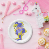 Lila und grüner Jester Pappteller (Party)