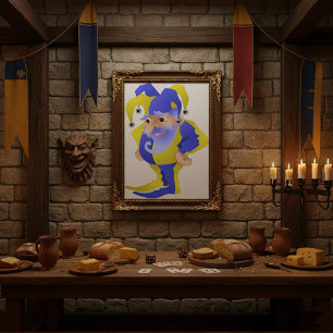 Lila und grüner Jester Poster