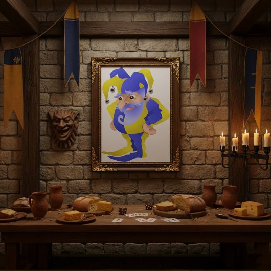 Lila und grüner Jester Poster