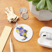 Lila und grüner Jester Schlüsselanhänger