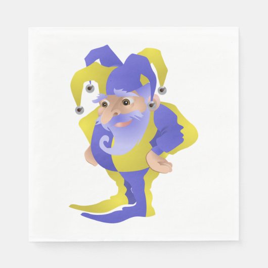 Lila und grüner Jester Serviette (Vorderseite)