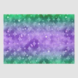 Lila und grüner Ombre-Glitter-Himmelsmuster Seidenpapier