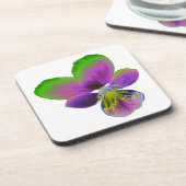 Lila und grüner Pansy Cork Untersetzer (Linke Seite)