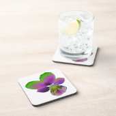 Lila und grüner Pansy Cork Untersetzer (Rechte Seite)