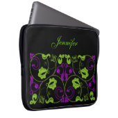 Lila und grüner Reben mit Name Laptopschutzhülle (Vorne Rechts)