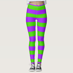 Lila und grüner Streifen St. Urho Leggings