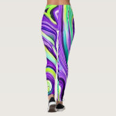 Lila und grüner Swirl Leggings (Rückseite)