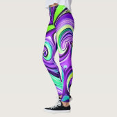Lila und grüner Swirl Leggings (Links)