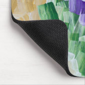 Lila und grünes Abstraktes Pinselmuster Mousepad (Ecke)