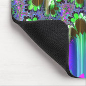 Lila und grünes Bio Fraktal-Maus-Pad Mousepad (Ecke)