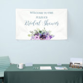 lila und grünes blumengeschmücktes Brautparty Empf Banner (Messeveranstaltung)