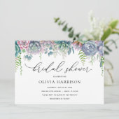 Lila und grünes Brautparty Einladung