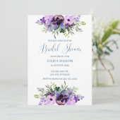 Lila und grünes Brautparty Einladung (Stehend Vorderseite)
