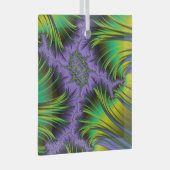 Lila und grünes Fraktal Landschaft Kunst, Dichtung Ornament Aus Glas (Vorderseite Rechts)