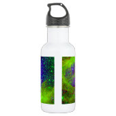 lila und grünes Galaxy Nebula Weltraumbild. Trinkflasche (Rückseite)