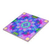 Lila und grünes Kaleidoskop-Fraktal Fliese (Seite)