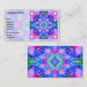 Lila und grünes Kaleidoskop-Fraktal Visitenkarte (Vorne/Hinten)