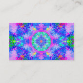 Lila und grünes Kaleidoskop-Fraktal Visitenkarte (Rückseite)