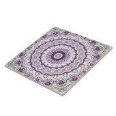 Lila und grünes Mandala-Muster Fliese (Seite)