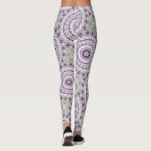 Lila und grünes Mandala-Muster Leggings (Rückseite)