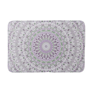 Lila und grünes Mandala-Musterdesign Badematte
