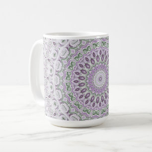 Lila und grünes Mandala-Musterdesign Kaffeetasse