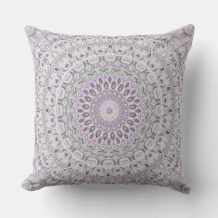 Lila und grünes Mandala-Musterdesign Kissen