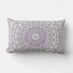 Lila und grünes Mandala-Musterdesign Lendenkissen
