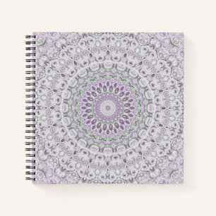 Lila und grünes Mandala-Musterdesign Notizblock