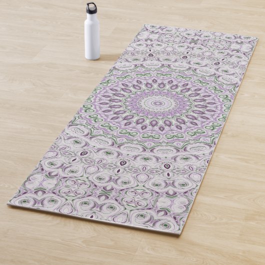 Lila und grünes Mandala-Musterdesign Yogamatte (Beispiel)