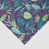 Lila und grünes Muster botanischer Blattmuster Seidenpapier (Ausschnitt)