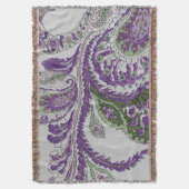 Lila und grünes Paisley Floral Pattern Decke (Vorderseite Vertikal)